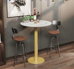 Luxe Ronde Bartafel 100cm - Gesinterde Steen en metalen voet, Huis en Inrichting, Barren, Verzenden, Nieuw