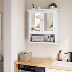 Witte Badkamer Spiegelkast – Wandkast met Open Vak, Verzenden, Nieuw