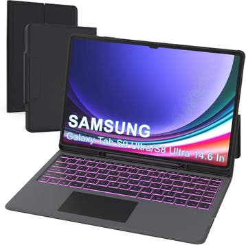Samsung Galaxy Tab S9 Ultra Keyboard | Verlicht | Laatste!, Ophalen of Verzenden, Zo goed als nieuw