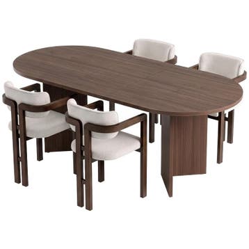 Evila Eettafel - Bruin/Houtkleurig - Nieuw/Ongebruikt -, Huis en Inrichting, 100 tot 150 cm, 150 tot 200 cm, Nieuw, Scandinavisch
