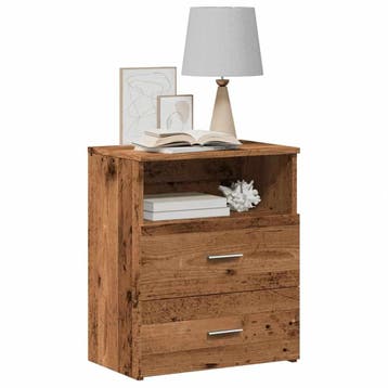 vidaXL Nachtkastjes 2 st 50x32x60 cm bewerkt hout oud, Huis en Inrichting, Minder dan 45 cm, Verzenden, Nieuw, 55 tot 70 cm