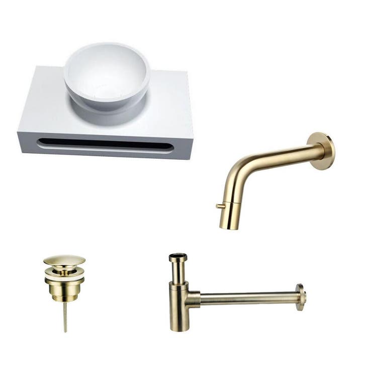 Sani Royal Solid Surface Waskom Rond met Solid, Tuin en Terras, Waterpartijen en Fonteinen