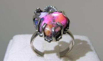 Turquoise ring - Hoogte: 25.7 mm - Breedte: 20.4 mm- 5.07 g