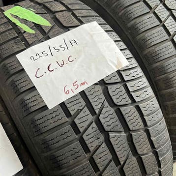 2 x Continental WinterContact 225-55-17 Winterbanden 6,5mm, Gebruikt, 17 inch, Band(en), Personenwagen