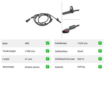 ABS-sensor Achteras rechts Ford Transit 2.2 TDCi (2011-2014), Auto-onderdelen, Verzenden, Nieuw, Ford