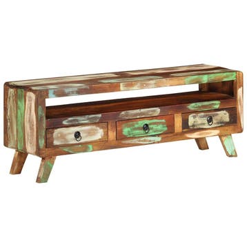 vidaXL Tv-meubel 110x30x40 cm massief gerecycled hout, Huis en Inrichting, Minder dan 50 cm, Verzenden, Nieuw, Minder dan 100 cm