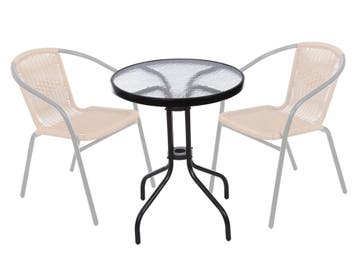 Bistro Tafel 60cm Zwart Staal | Weerbestendig | Laatste S..., Ophalen of Verzenden, Nieuw, Rond, Metaal
