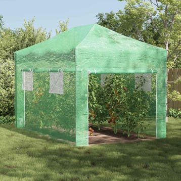 vidaXL Kas met pop-up frame met dak Groen 280 x 410 x 315 cm, Tuin en Terras, Kassen, Verzenden, Nieuw