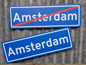 Modern plaatsnaambord met je eigen tekst - op maat gemaakt, Ophalen of Verzenden, Zo goed als nieuw