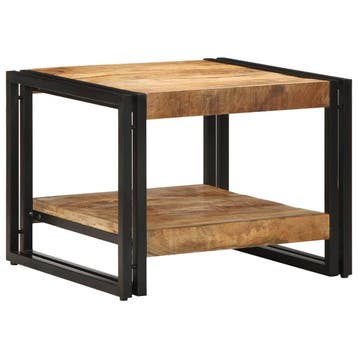vidaXL Salontafel 50x50x38 cm massief ruw hout mango, 50 tot 100 cm, Verzenden, Nieuw, 50 tot 100 cm