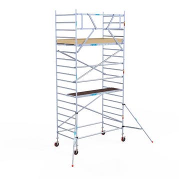 Rolsteiger Euroscaffold Basic 135x250 6,2 m werkhoogte, Nieuw, Rolsteiger of Kamersteiger, 5 meter of hoger