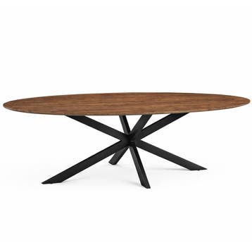 Stamtafel Jannes - 210x100 CM - Natural Mango - Black Metal, Verzenden, Nieuw in verpakking