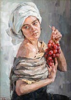Mariia Bobyreva - Girl with red grapes