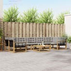 vidaXL Buiten bankenset 8 pcs Wit en Lichtgrijs, Verzenden, Nieuw