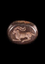 West-Aziatisch Donkerbruine hardsteen Stempel met een