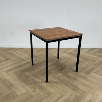 vierkante kantinetafel 70x70 cm, donker beuken - zwart, Ophalen of Verzenden, Gebruikt, Bureau