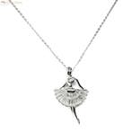 Zilveren witte zirkonia ballerina collier, Verzenden, Nieuw, Zilver