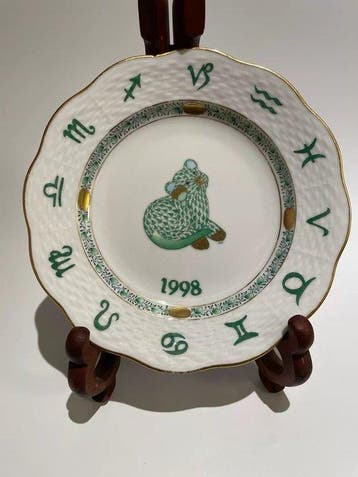 Herend - Dienblad - 1998 Jaar van de Rat - Handgeschilderde