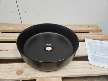 Waskom Sanilux Victoria Color Line Rond 39 cm mat zwart, Doe-het-zelf en Verbouw, Sanitair, Ophalen of Verzenden, Nieuw, Bad