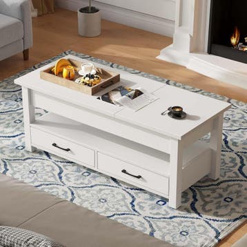 Salontafel met opbergruimte - Koffietafel - 100x50 cm - Wit, Huis en Inrichting, Verzenden, Zo goed als nieuw
