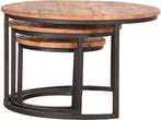 LABEL51 Set Triplet - Salontafel - 3 ronde tafels - Naturel, Verzenden, Nieuw