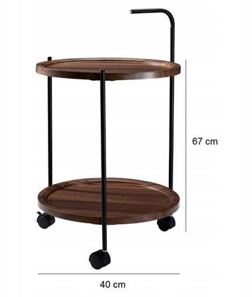 Bijzettafel Salontafel op wielen 40x40x67 cm donkerbruin, Verzenden, Nieuw