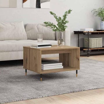 vidaXL Salontafel artisanaal eikenkleurig 60 x 50 x 40 cm, Verzenden, Nieuw, Overige houtsoorten, 50 tot 100 cm