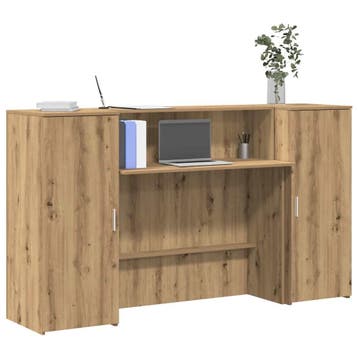 vidaXL Receptiebalie 180x50x103,5cm bewerkt hout artisanaal, Huis en Inrichting, Bureaus, Verzenden, Nieuw