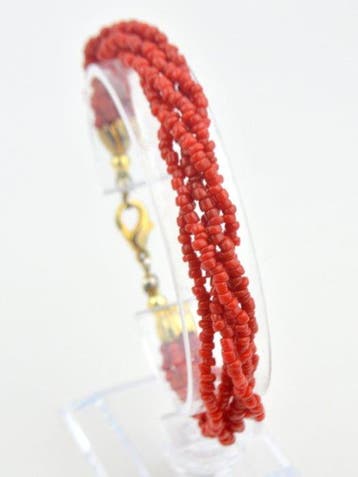 Koraal - Italiaans rood Sardijns koraal 9,4g - Armband