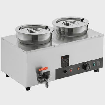 Professionele Dubbele Soepwarmer 1200W - 2x 7.4QT RVS - Buff, Verzenden, Nieuw in verpakking