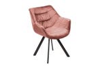 Design stoel THE DUTCH COMFORT oudroze fluweel retrostijl, Ophalen of Verzenden, Nieuw