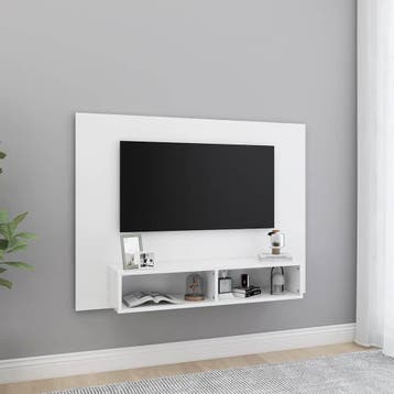 vidaXL Tv-wandmeubel 120x23,5x90 cm bewerkt hout wit, Huis en Inrichting, Minder dan 50 cm, Verzenden, Nieuw, Minder dan 100 cm