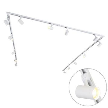Qazqa 1-fase railsysteem set met 14 spots GU10, 753 cm, Ophalen of Verzenden, Nieuw in verpakking, Verlichting