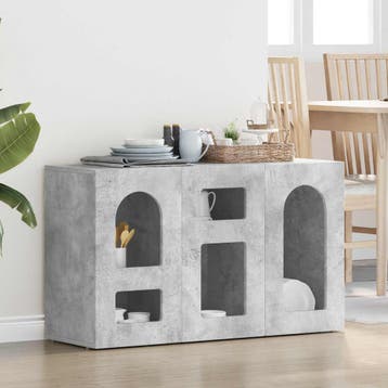 vidaXL Dressoir ELST Beton Grijs 100 x 35 x 59 cm Bewerkt, Verzenden, Nieuw, Overige houtsoorten, Minder dan 50 cm