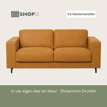Leren bank Clear - 2,5 zits - Kenia Cognac (cognac) - Poten, Huis en Inrichting, Bohemian, Eigentijds, Modern, Retro, Vintage