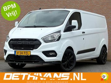 Ford Transit Custom 2.0TDCI 130PK Lang / Carplay / Camera /, Stof, Gebruikt, Wit, Ford