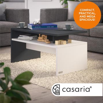 Salontafel Sacramento Wit/Antraciet 95x55x50cm (Meubelen), Verzenden