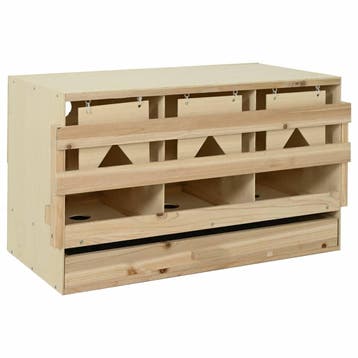 vidaXL Kippenlegkast 3 compartimenten 96x40x45 cm massief, Verzenden