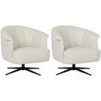 Set van 2 Leren draaifauteuils Embrace - Toledo Bianco, Huis en Inrichting, Fauteuils, Nieuw, Ophalen of Verzenden, 75 tot 100 cm