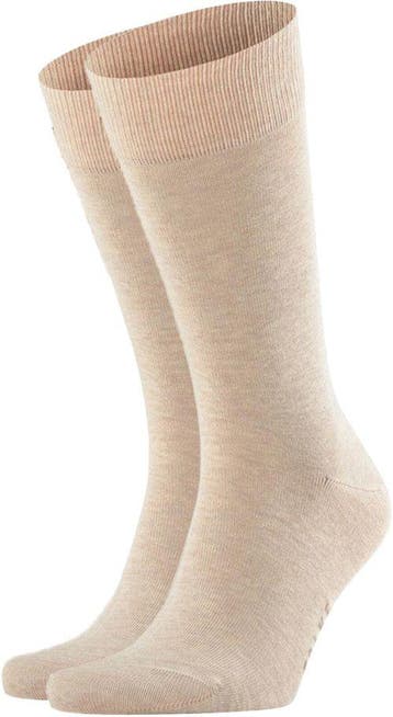 Falke Happy Sokken 2 Paar Beige Melange maat 47-50 Heren, Verzenden, Nieuw, FALKE
