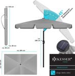 Parasol met 20 LED - 125x200 rechthoekig - solar, Verzenden, Nieuw