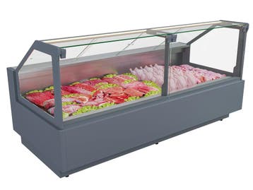Rose koeltoonbank B250 x D118 x H125 cm - antraciet, Nieuw in verpakking