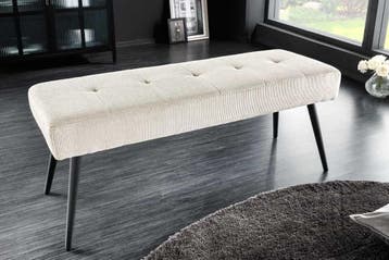 Design Bank BOUTIQUE 100cm beige corduroy zwarte metalen, Huis en Inrichting, Banken | Bankstellen, Ophalen of Verzenden, Nieuw