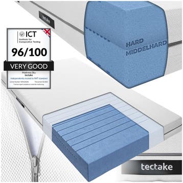 Matras Sky, 2in1 hardheden, 3D-mesh - 100 x 200 cm, Huis en Inrichting, Verzenden, Nieuw