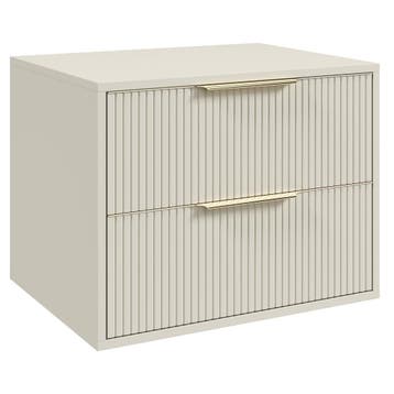 Wastafelkast Rimini 60 cm - Beige -  Badmeubel met Lades, Verzenden, Nieuw, Wastafelkast