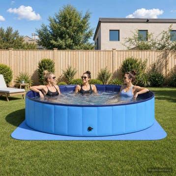 vidaXL Zwembad Grondmat 49 st Ø 408 cm Rond EVA Schuim Blauw, Verzenden, Nieuw