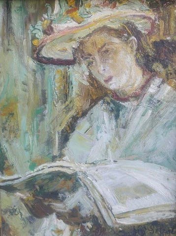 Lino Selvatico (1872-1924), attribuito a - La lettura