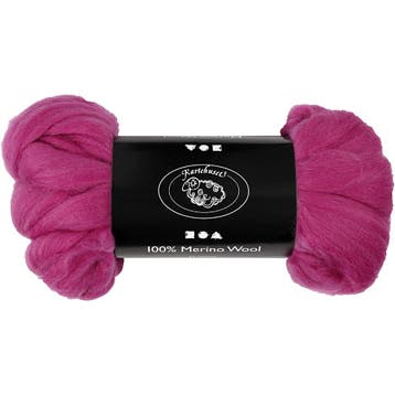 Merino Wol, dikte 21 my, rood paars, 100 gr/ 1 doos, Nieuw