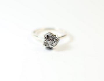 Meteoriet Campo del Cielo ring / nieuw 925. Sterlingzilver -