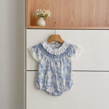 Zomerse Baby Meisjes Jumpsuit met Bloemenprint en Pofmouwtje, Verzenden, Nieuw